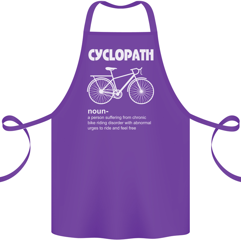 Cyclopath Funny Cycling Bicycle Cyclist Cotton Apron 100% Organic Purple
