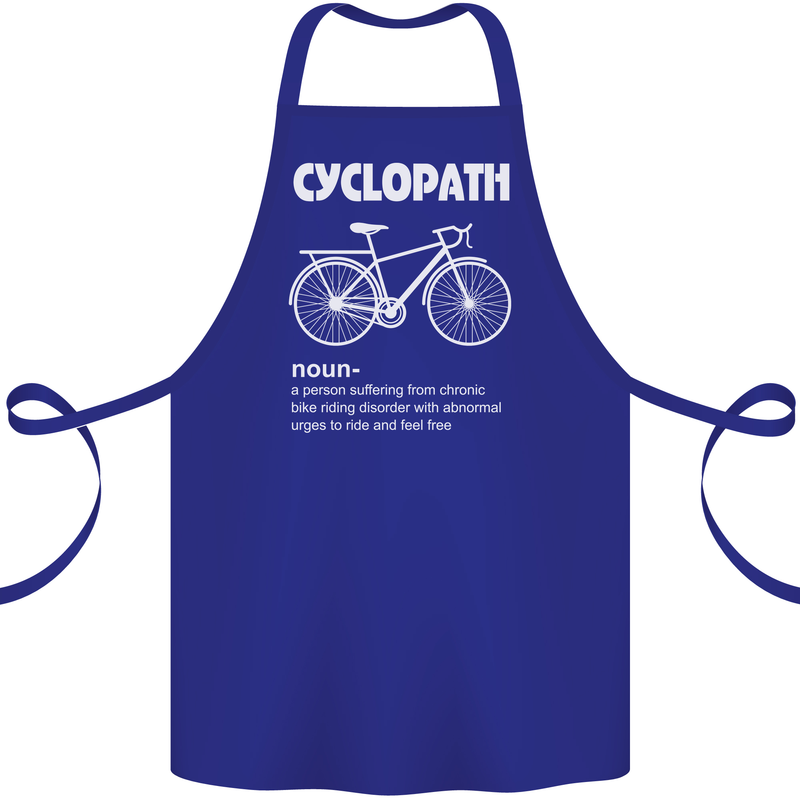 Cyclopath Funny Cycling Bicycle Cyclist Cotton Apron 100% Organic Royal Blue