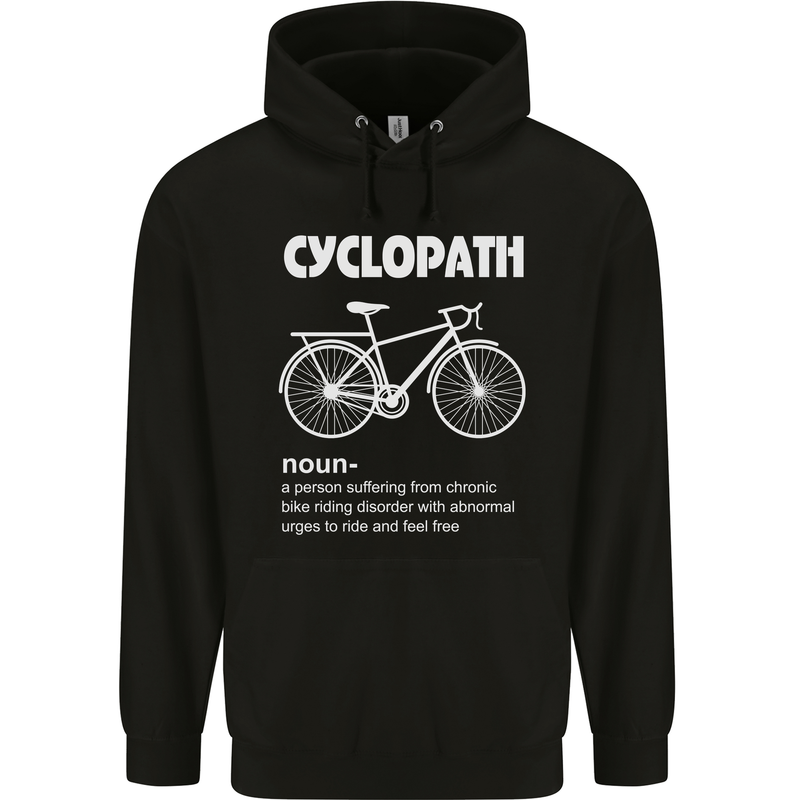 Cyclopath Funny Cycling Bicycle Cyclist Mens 80% Cotton Hoodie Black