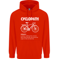 Cyclopath Funny Cycling Bicycle Cyclist Mens 80% Cotton Hoodie Bright Red