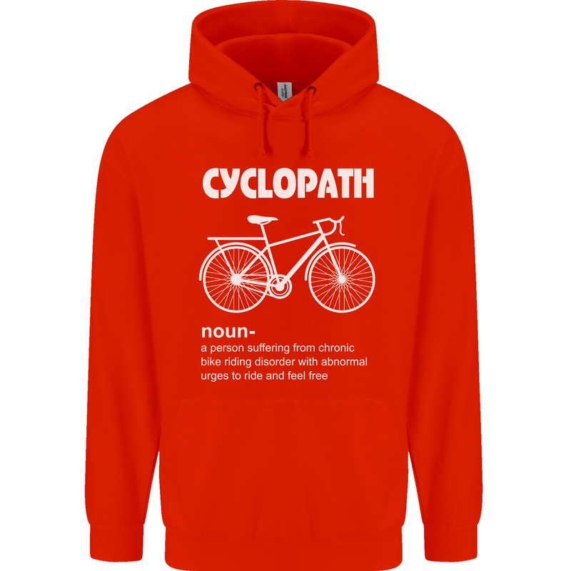 Cyclopath Funny Cycling Bicycle Cyclist Mens 80% Cotton Hoodie Bright Red