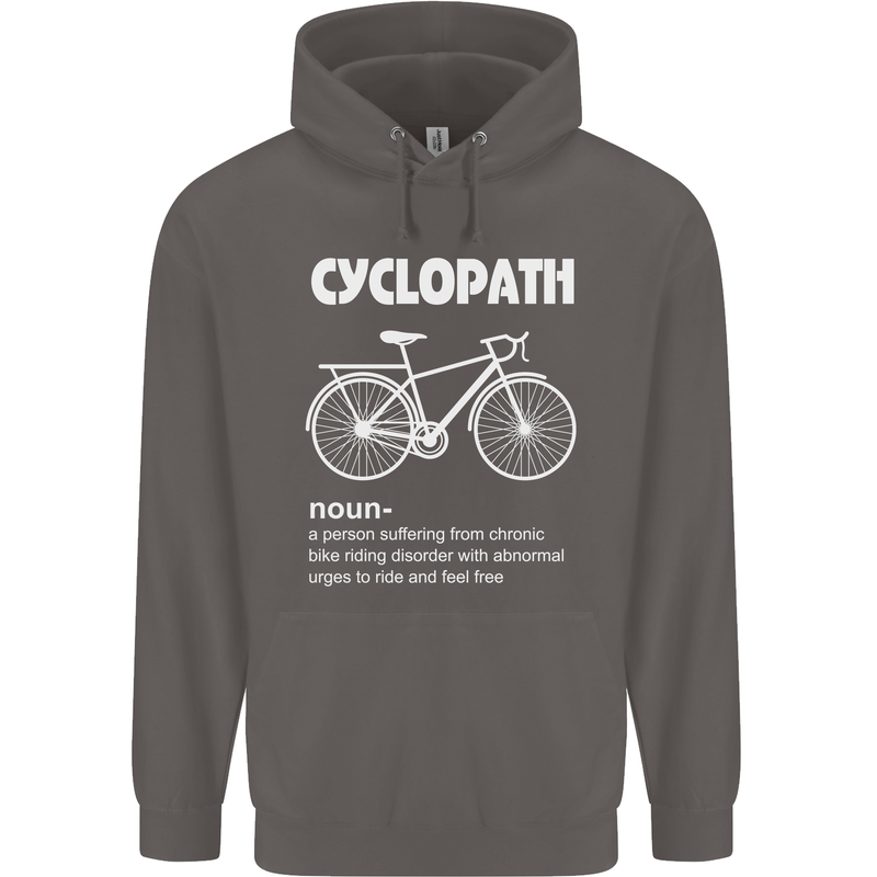 Cyclopath Funny Cycling Bicycle Cyclist Mens 80% Cotton Hoodie Charcoal