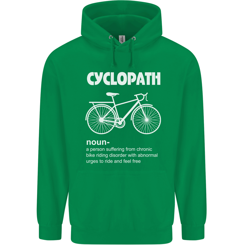 Cyclopath Funny Cycling Bicycle Cyclist Mens 80% Cotton Hoodie Irish Green