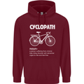 Cyclopath Funny Cycling Bicycle Cyclist Mens 80% Cotton Hoodie Maroon