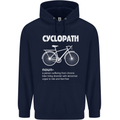 Cyclopath Funny Cycling Bicycle Cyclist Mens 80% Cotton Hoodie Navy Blue