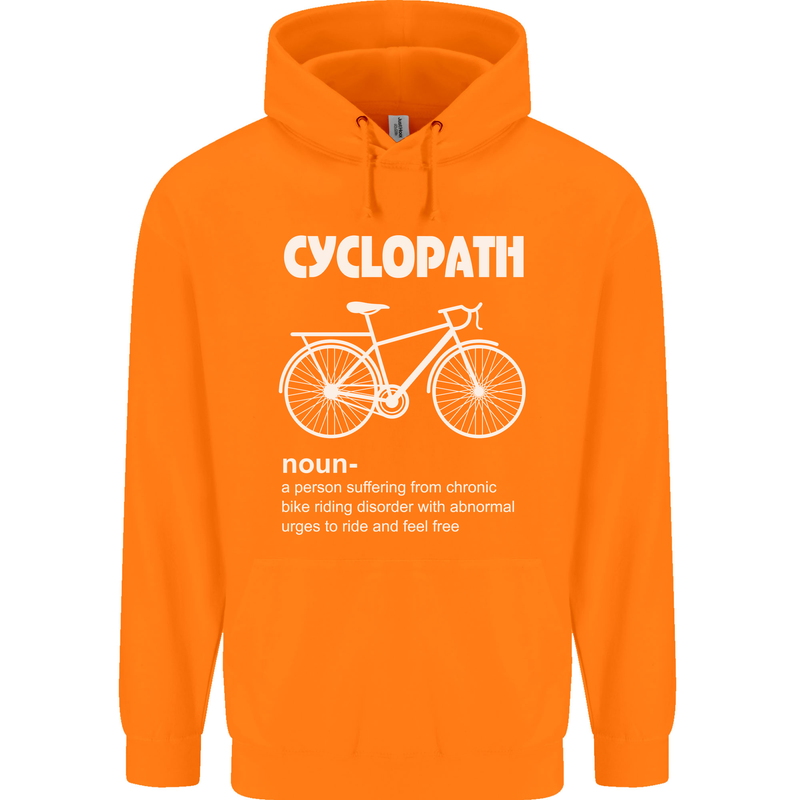 Cyclopath Funny Cycling Bicycle Cyclist Mens 80% Cotton Hoodie Orange