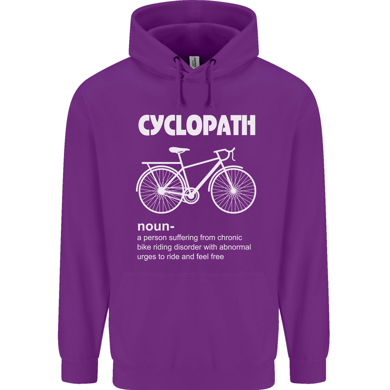 Cyclopath Funny Cycling Bicycle Cyclist Mens 80% Cotton Hoodie Purple