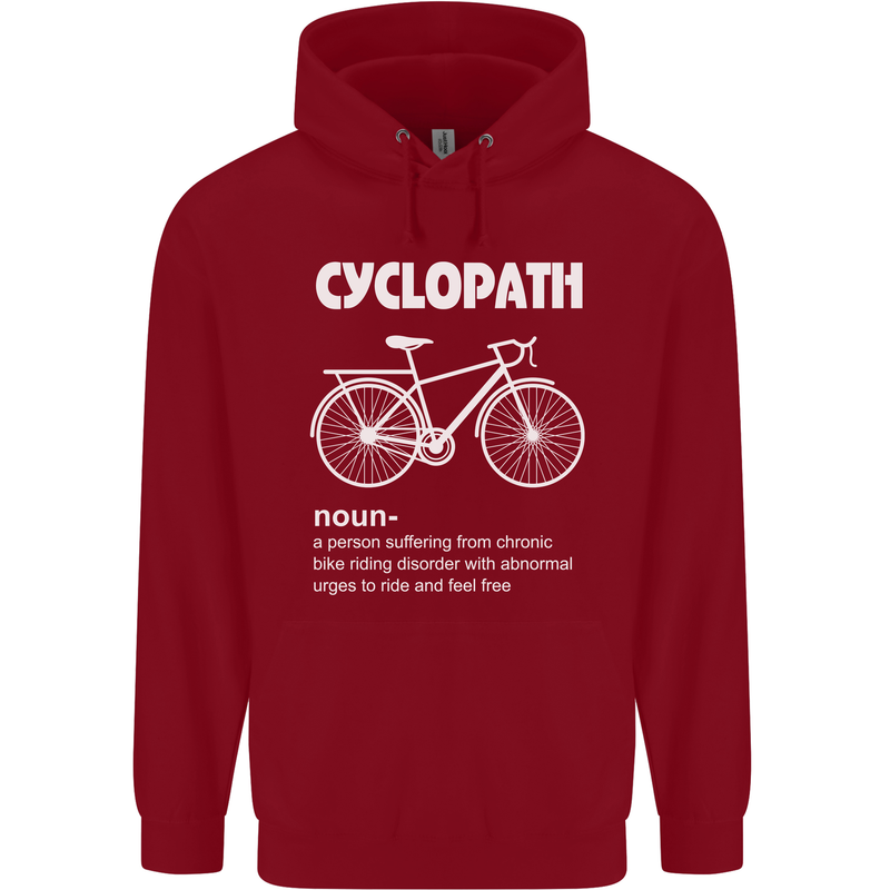 Cyclopath Funny Cycling Bicycle Cyclist Mens 80% Cotton Hoodie Red