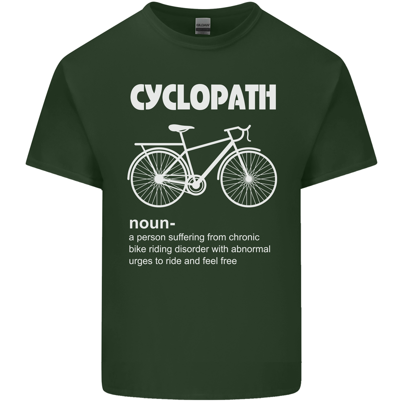 Cyclopath Funny Cycling Bicycle Cyclist Mens Cotton T-Shirt Tee Top Forest Green