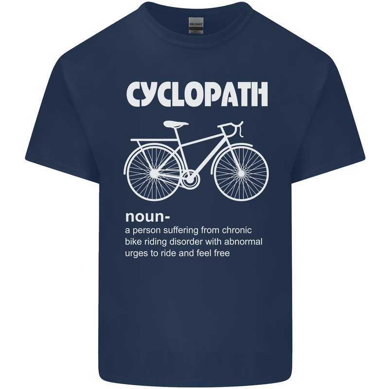 Cyclopath Funny Cycling Bicycle Cyclist Mens Cotton T-Shirt Tee Top Navy Blue
