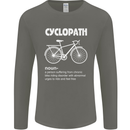Cyclopath Funny Cycling Bicycle Cyclist Mens Long Sleeve T-Shirt Charcoal