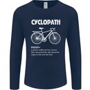 Cyclopath Funny Cycling Bicycle Cyclist Mens Long Sleeve T-Shirt Navy Blue