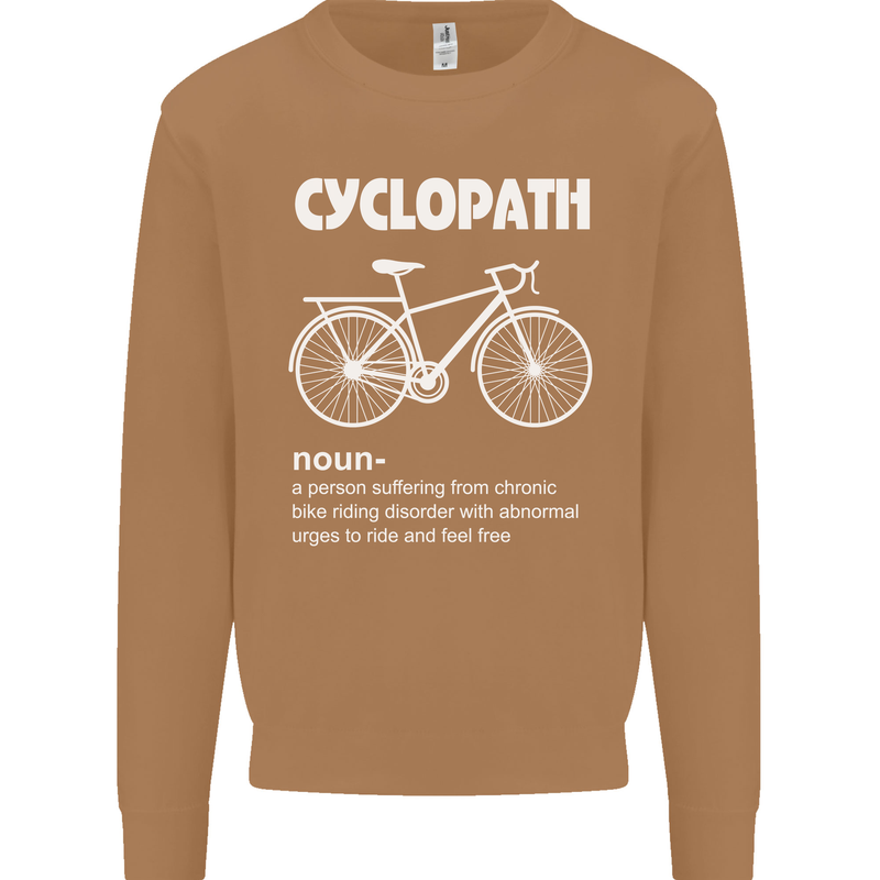 Cyclopath Funny Cycling Bicycle Cyclist Mens Sweatshirt Jumper Caramel Latte