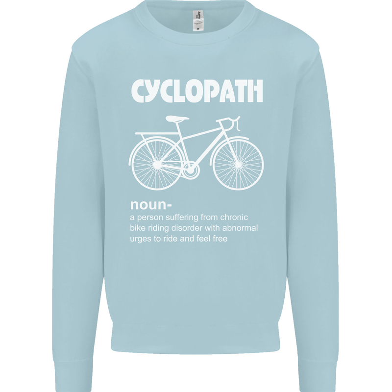 Cyclopath Funny Cycling Bicycle Cyclist Mens Sweatshirt Jumper Light Blue
