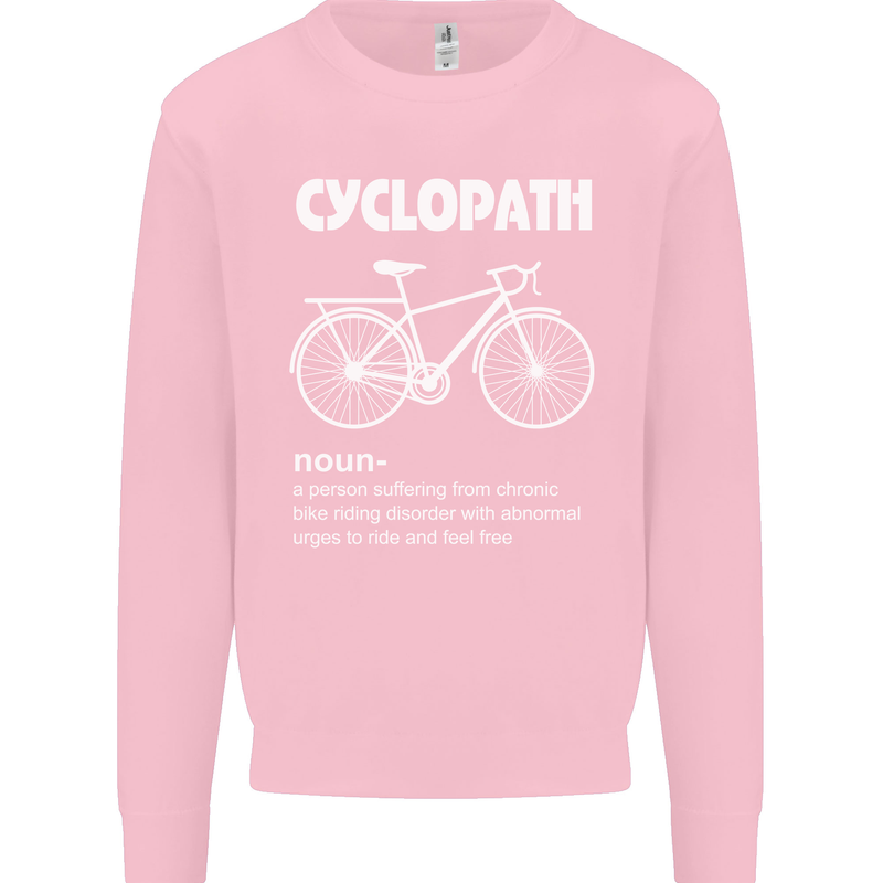 Cyclopath Funny Cycling Bicycle Cyclist Mens Sweatshirt Jumper Light Pink