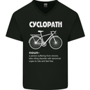Cyclopath Funny Cycling Bicycle Cyclist Mens V-Neck Cotton T-Shirt Black
