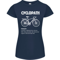 Cyclopath Funny Cycling Bicycle Cyclist Womens Petite Cut T-Shirt Navy Blue