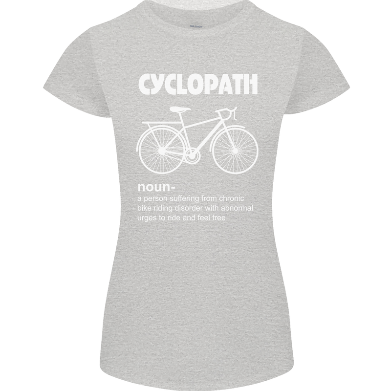Cyclopath Funny Cycling Bicycle Cyclist Womens Petite Cut T-Shirt Sports Grey