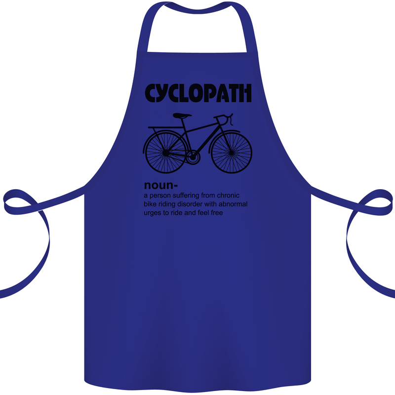 Cyclopath Funny Cycling Cyclist Bicycle Cotton Apron 100% Organic Royal Blue