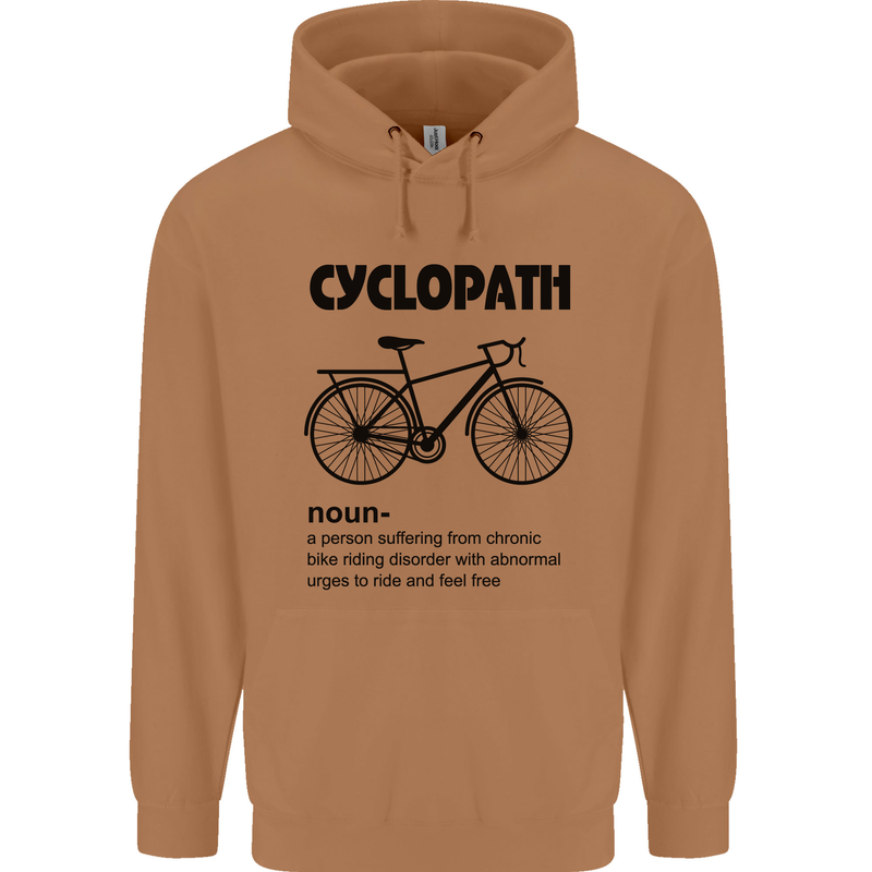 Cyclopath Funny Cycling Cyclist Bicycle Mens 80% Cotton Hoodie Caramel Latte
