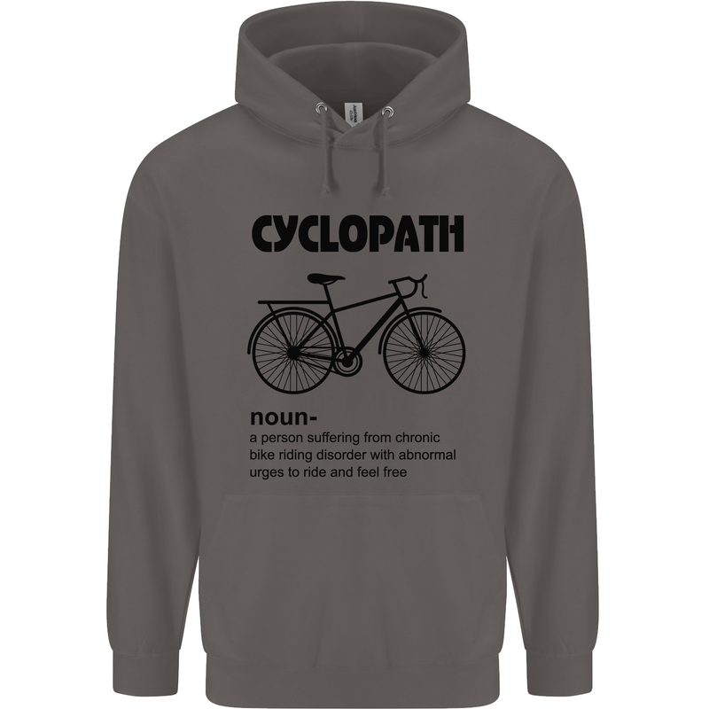 Cyclopath Funny Cycling Cyclist Bicycle Mens 80% Cotton Hoodie Charcoal