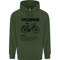 Cyclopath Funny Cycling Cyclist Bicycle Mens 80% Cotton Hoodie Forest Green