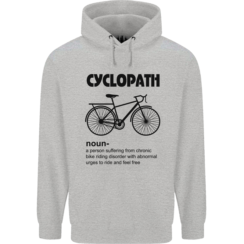 Cyclopath Funny Cycling Cyclist Bicycle Mens 80% Cotton Hoodie Sports Grey