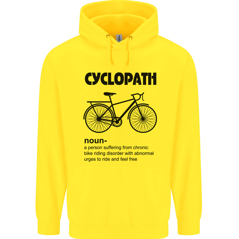 Cyclopath Funny Cycling Cyclist Bicycle Mens 80% Cotton Hoodie Yellow