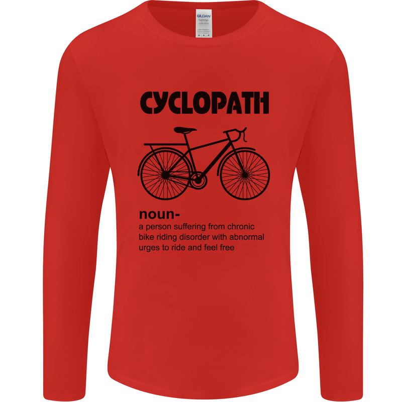 Cyclopath Funny Cycling Cyclist Bicycle Mens Long Sleeve T-Shirt Red