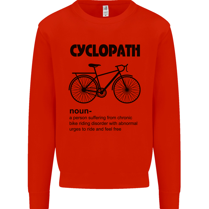 Cyclopath Funny Cycling Cyclist Bicycle Mens Sweatshirt Jumper Bright Red