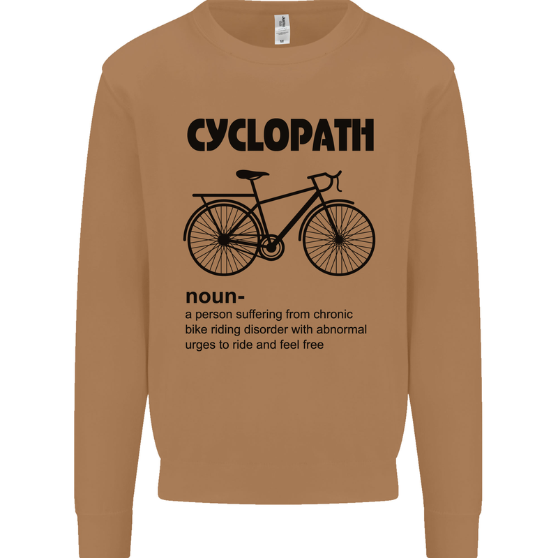 Cyclopath Funny Cycling Cyclist Bicycle Mens Sweatshirt Jumper Caramel Latte