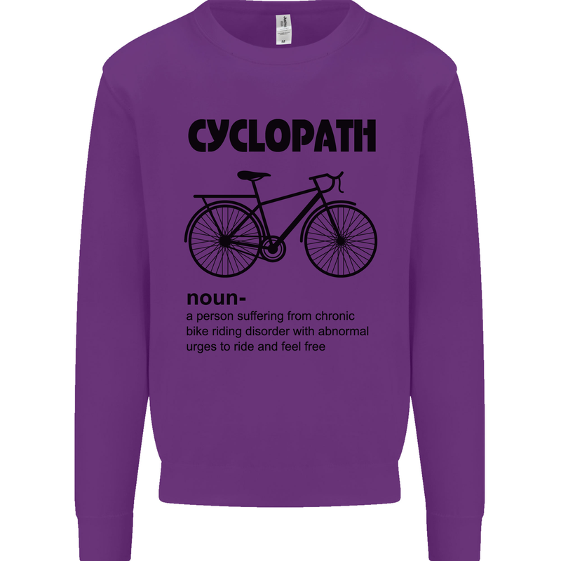 Cyclopath Funny Cycling Cyclist Bicycle Mens Sweatshirt Jumper Purple
