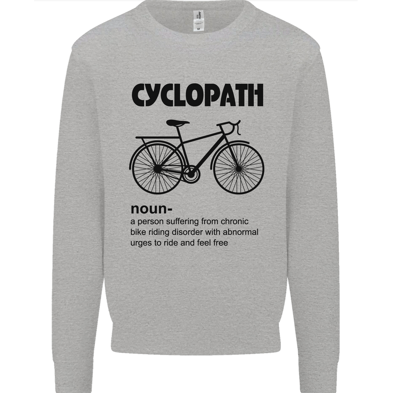 Cyclopath Funny Cycling Cyclist Bicycle Mens Sweatshirt Jumper Sports Grey