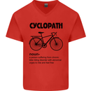 Cyclopath Funny Cycling Cyclist Bicycle Mens V-Neck Cotton T-Shirt Red
