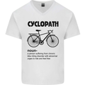 Cyclopath Funny Cycling Cyclist Bicycle Mens V-Neck Cotton T-Shirt White