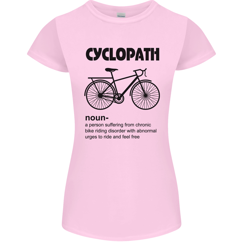 Cyclopath Funny Cycling Cyclist Bicycle Womens Petite Cut T-Shirt Light Pink
