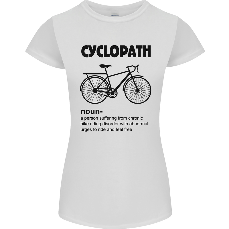 Cyclopath Funny Cycling Cyclist Bicycle Womens Petite Cut T-Shirt White