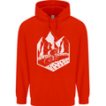 DH Downhill Mountain Biking Cycling Bicycle Childrens Kids Hoodie Bright Red