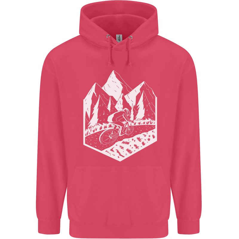 DH Downhill Mountain Biking Cycling Bicycle Childrens Kids Hoodie Heliconia