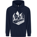 DH Downhill Mountain Biking Cycling Bicycle Childrens Kids Hoodie Navy Blue