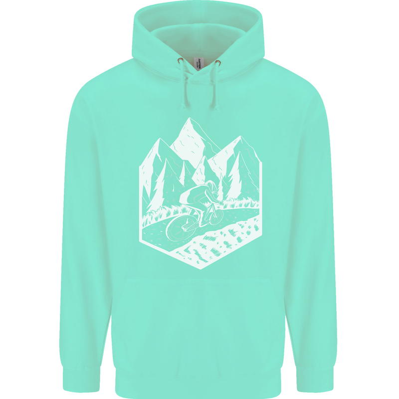 DH Downhill Mountain Biking Cycling Bicycle Childrens Kids Hoodie Peppermint