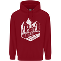 DH Downhill Mountain Biking Cycling Bicycle Childrens Kids Hoodie Red