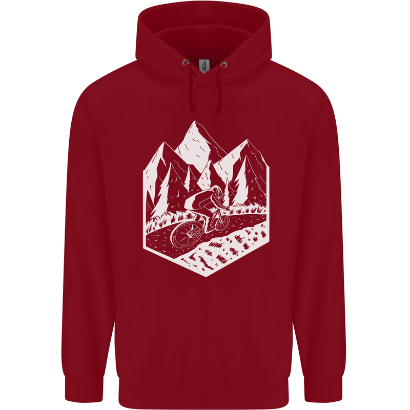 DH Downhill Mountain Biking Cycling Bicycle Childrens Kids Hoodie Red