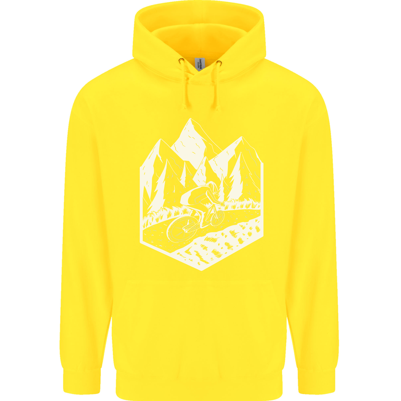 DH Downhill Mountain Biking Cycling Bicycle Childrens Kids Hoodie Yellow