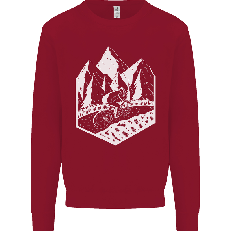 DH Downhill Mountain Biking Cycling Bicycle Kids Sweatshirt Jumper Red
