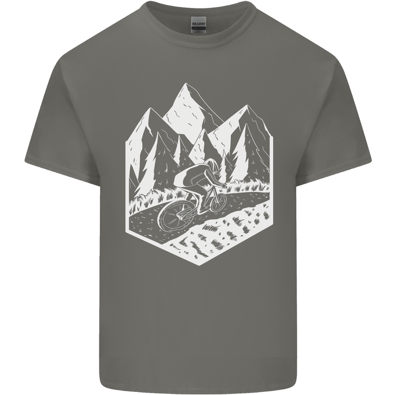 DH Downhill Mountain Biking Cycling Bicycle Kids T-Shirt Childrens Charcoal