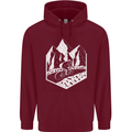 DH Downhill Mountain Biking Cycling Bicycle Mens 80% Cotton Hoodie Maroon