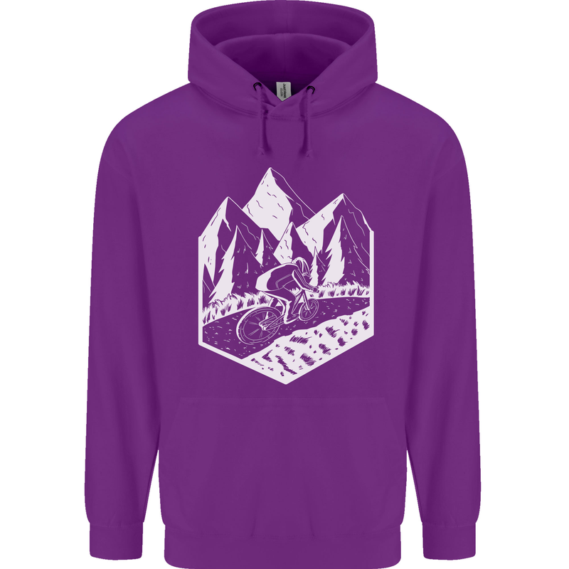 DH Downhill Mountain Biking Cycling Bicycle Mens 80% Cotton Hoodie Purple