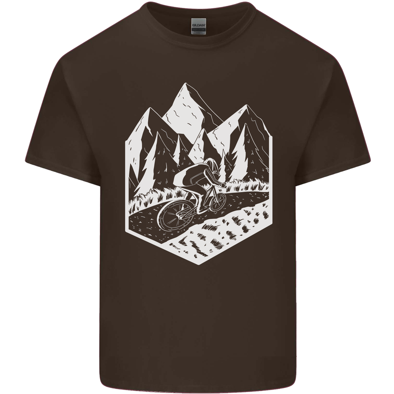 DH Downhill Mountain Biking Cycling Bicycle Mens Cotton T-Shirt Tee Top Dark Chocolate