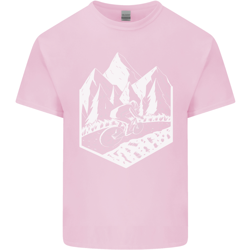 DH Downhill Mountain Biking Cycling Bicycle Mens Cotton T-Shirt Tee Top Light Pink